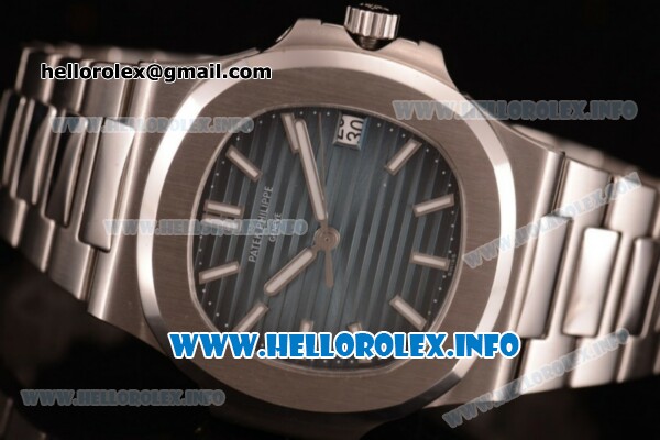 Patek Philippe Nautilus Clone 3120 Automatic Stainless Steel Case/Bracelet with Blue Dial Stick Markers - 1:1 Original (BP) - Click Image to Close